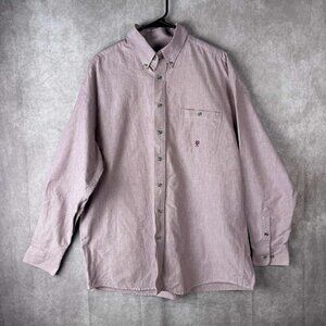 Wrangler Twenty X Men’s Button Down XL Long Sleeve Maroon Oxford Western Rodeo